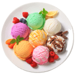 a lot of ice cream on a plate